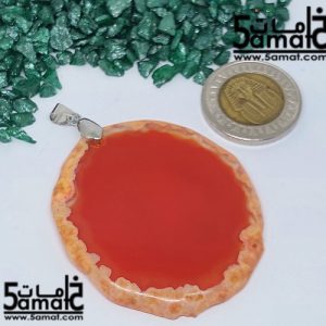 دلايه عقيق مصقول غير متكرره  بتعليقه معدن- كودWN20261