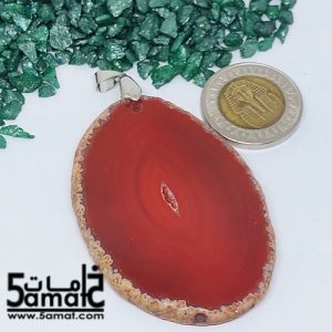 دلايه عقيق مصقول غير متكرره  بتعليقه معدن- كودWN20261