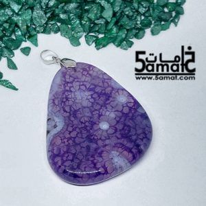 دلايه عقيق مصقول غير متكرره  بتعليقه معدن- كودWN20262