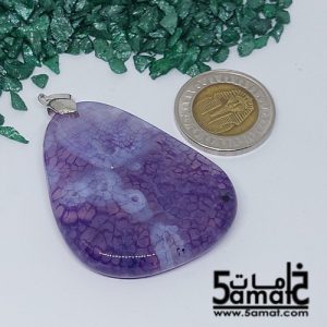 دلايه عقيق مصقول غير متكرره  بتعليقه معدن- كودWN20262