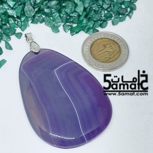دلايه عقيق مصقول غير متكرره  بتعليقه معدن- كودWN20262