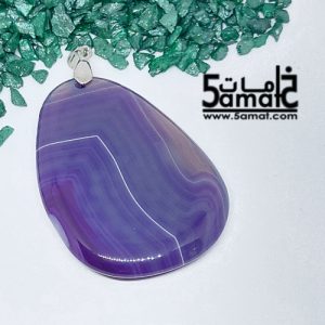 دلايه عقيق مصقول غير متكرره  بتعليقه معدن- كودWN20262
