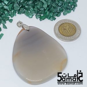 دلايه عقيق مصقول غير متكرره  بتعليقه معدن- كودWN20262