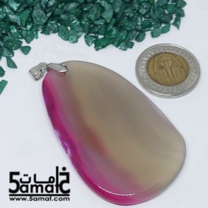 دلايه عقيق مصقول غير متكرره  بتعليقه معدن- كودWN20262