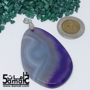 دلايه عقيق مصقول غير متكرره  بتعليقه معدن- كودWN20262