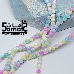 فرع خرز صدف مدور   -مقاس 4 مم – الفرع طوله في حدود من 37ل 40 سم بالتقريب