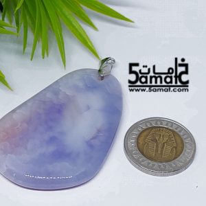 دلايه عقيق مصقول غير متكرره  بتعليقه معدن- كودWN20262