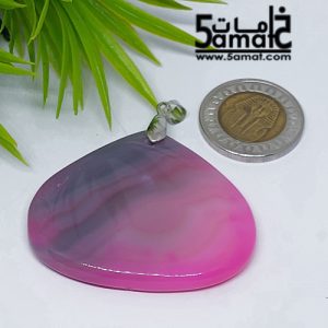 دلايه عقيق مصقول غير متكرره  بتعليقه معدن- كودWN20262
