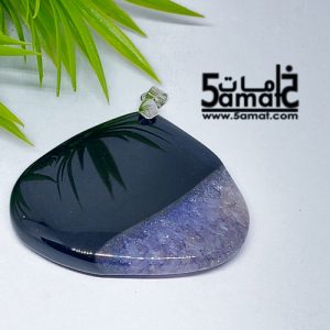 دلايه عقيق مصقول غير متكرره  بتعليقه معدن- كودWN20262
