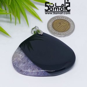 دلايه عقيق مصقول غير متكرره  بتعليقه معدن- كودWN20262