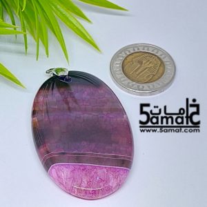 دلايه عقيق مصقول غير متكرره  بتعليقه معدن- كودWN20262