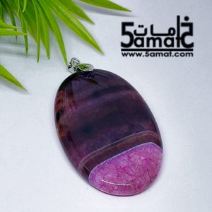 دلايه عقيق مصقول غير متكرره  بتعليقه معدن- كودWN20262