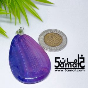 دلايه عقيق مصقول غير متكرره  بتعليقه معدن- كودWN20262