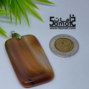 دلايه عقيق مصقول غير متكرره  بتعليقه معدن- كودWN20262