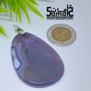 دلايه عقيق مصقول غير متكرره  بتعليقه معدن- كودWN20262