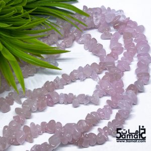 فرع كسر حجر دبل كوارتز وردي طبيعي Rose Quartz بينك فاتح