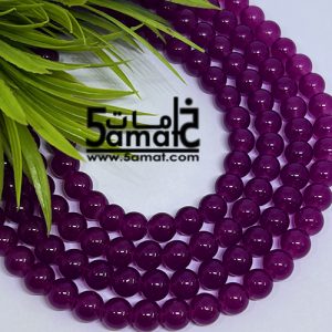 فرع خرز مرمر دبل زجاج مقاس 8 – لون فوشيا غامق – في حدود 100 حبه