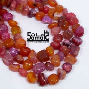 فرع عقيق مفرد- حبات روك غير منتظمه – من 36 ل38 سم- في حدود 36 حبه – Spider agate – كود AG2026