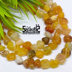 فرع عقيق مفرد- حبات روك غير منتظمه – من 36 ل38 سم- في حدود 36 حبه – Spider agate – كود AG2026