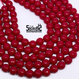 فرع عقيق  فاسيت faceted مقاس 10- أحمر من 36 ل 38 حبه-  كود AG2026