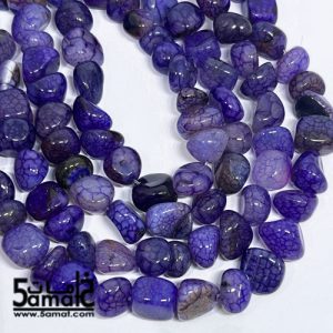 فرع عقيق عنكبوتي مفرد- حبات روك غير منتظمه – من 36 ل38 سم- في حدود 32 حبه – Spider agate – كود AG2026