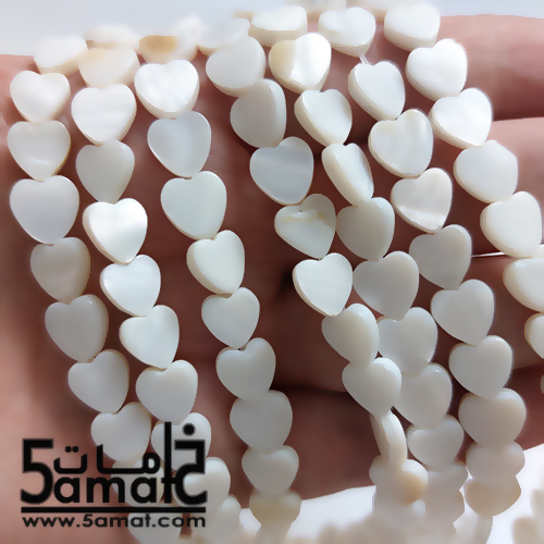 فرع مفرد صدف طبيعي أبيض قلوب بالطول - الصورة 2