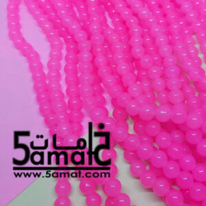 فرع خرز مرمر دبل زجاج مقاس 8 – لون بينك نيون- في حدود 100 حبه