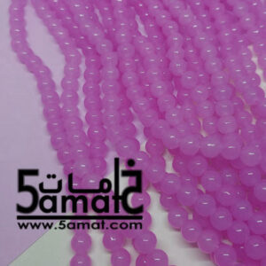 فرع خرز مرمر دبل زجاج مقاس 8 – لون بينك – في حدود 100 حبه