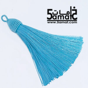 دلايه شرشوبه حرير طويله بتاج مشغول بالخيوط – طول 8 سم – لبني