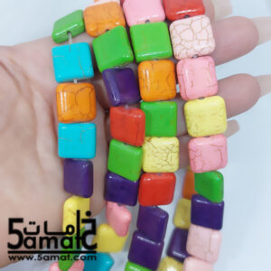 فرع خرز فيروز – مربعات ميكس – طول الحبه 15 ملم – في حدود 20حبه