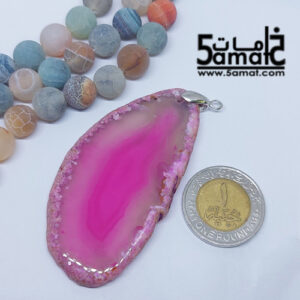 دلايه عقيق مصقول غير متكرره  بتعليقه معدن- كودWN20263