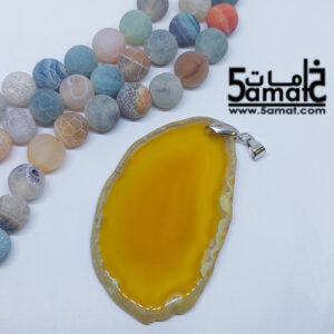 دلايه عقيق مصقول غير متكرره  بتعليقه معدن- كودWN20263