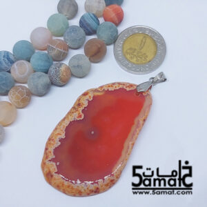 دلايه عقيق مصقول غير متكرره  بتعليقه معدن- كودWN20263