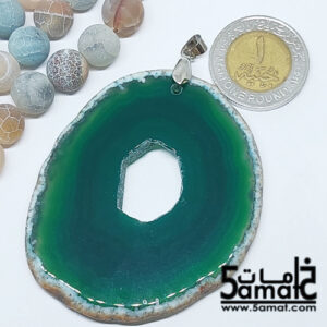 دلايه عقيق مصقول غير متكرره  بتعليقه معدن- كودWN20263