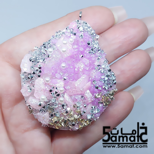دلايه ملونه كبيره بالأحجار- قطعه فريده هاندميد غير متكرره-سميكه- كود WN2026 - الصورة 2