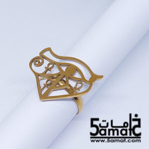 خاتم  ستانلس ذهبي – فري سايز – قابل للتوسيع –  مقاوم للصدأ – موديل فرعوني