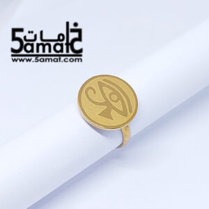 خاتم  ستانلس ذهبي – فري سايز – قابل للتوسيع –  مقاوم للصدأ – موديل فرعوني