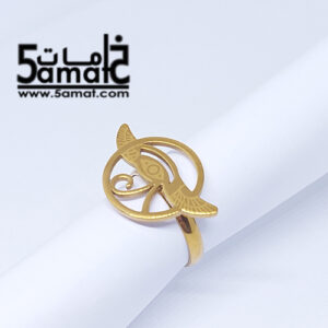 خاتم  ستانلس ذهبي – فري سايز – قابل للتوسيع –  مقاوم للصدأ – موديل فرعوني
