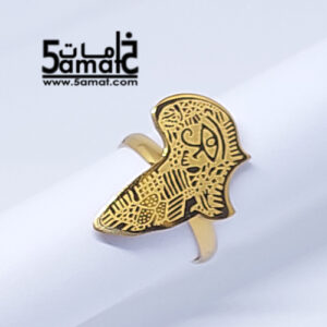 خاتم  ستانلس ذهبي – فري سايز – قابل للتوسيع –  مقاوم للصدأ – موديل فرعوني