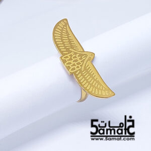 خاتم  ستانلس ذهبي – فري سايز – قابل للتوسيع –  مقاوم للصدأ – موديل فرعوني