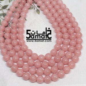 فرع خرز مرمر دبل زجاج مقاس 8 – لون سلامون – في حدود 100 حبه