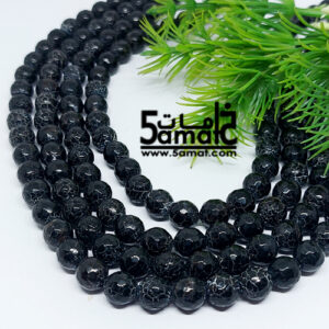 فرع عقيق كراكد فروستد مقاس 8 -لBlack cracked  agate – من 46 ل47 حبه